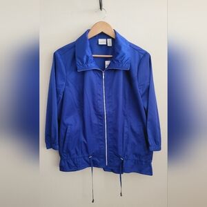 Chico's Zenergy Stitch Detail Windbreaker Jacket, Women's XL, Vibrant Blue